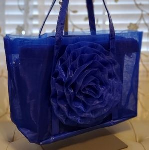 Royal Blue Decorative Mesh Handbag